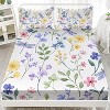 Boersma Colorful Flowers Sheets Set Twin Dragonfly Bedding Set Fresh Floral Flat Sheet Set for Women, 4Pcs Retro Farmhouse Bed Set with 2 Pillowcases - 2 of 4