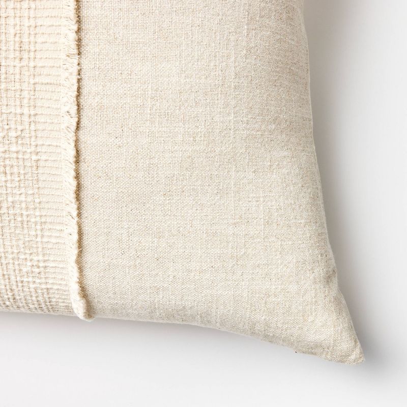 Oversized Pieced Square Throw Pillow Cream/Neutral - Threshold&#8482; designed with Studio McGee, 4 of 6