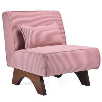 GlasFlength Accent Chairs Leisure and Reading Lounge Armless chair, Suitable for Living Room, Bedroom, Office, Pink, 28.7"*34.3"*31.9"
