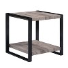 Vynxaria Contemporary End Table with Storage Shelf - Rustic Brown Finish, 23.5" x 23.5" x 23.5"H - 3 of 4