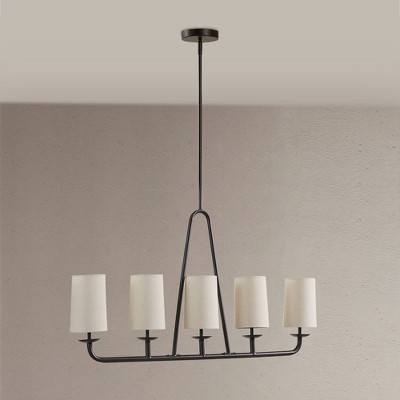 Serenitie Bronze Linear Chandelier with Tapered Drum Shades
