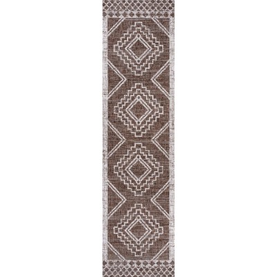 Tribal Diamond Medallion Brown/Beige Indoor/Outdoor Rug