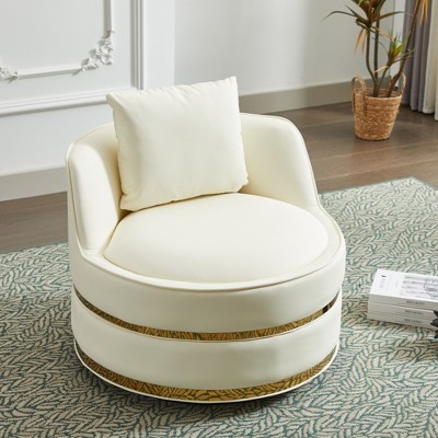 GDFStudio Edgar Modern Faux Leather 360° Swivel  Upholstered Accent Chair