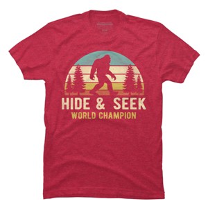 Men's Design By Humans Bigfoot - Hide And Seek World Champion By clickbong T-Shirt - 1 of 2