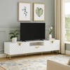 Royal Hampton 79 Inch Modern TV Media Entertainment Center, 2 Doors, White, Gold - 2 of 4