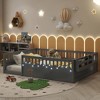 JUJABU Full Wood Floor Bed Frame with High Rails, Built-In Light & Storage Shelf for Kids - 4 of 4