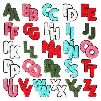 62-Piece Set Alphabet Letter Number Patches DIY Embroidered Iron
