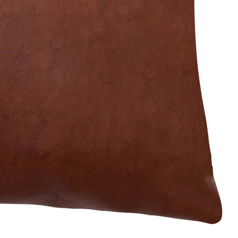 VCNY 20&#34;x20&#34; Oversize Cognac Faux Leather Square Throw Pillow, 6 of 7