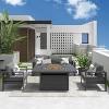 Heynemo Aluminum Patio Furniture Set with Fire Pit Table, 4 Piece Metal Outdoor Furniture with Cushions for Backyard - 2 of 4