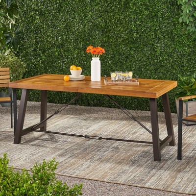Maggift Patio End Tables Accent Side End Table for Outdoor and Indoor, Garden, Backyard Use, Special Design, Brown, 70"*33"*29.5"