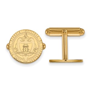 Black Bow Jewelry 14k Yellow Gold Plated Sterling Silver Georgia Tech Yellow Jackets NCAA Cuff Links - 1 of 3