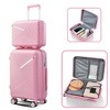 4 Piece Luggage Sets With Spinner Wheels, Expandable Lightweight Suitcase Tsa Lock Hard Shell Luggage Sets for Travel Family 14in/20in/24in/28in - 3 of 4