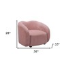 HomeRoots 36" Pink And Black Faux Shearling And Upholstered Arm Chair - 3 of 4