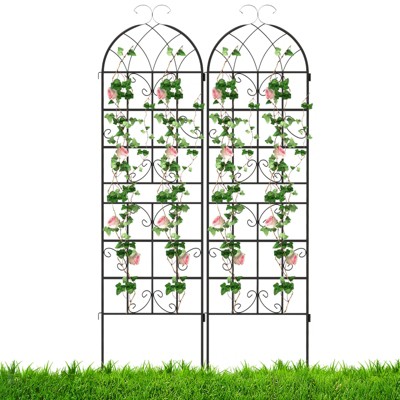 Tangkula Metal Garden Trellis for Climbing Plants 2/4/6 Pack Fence Trellis Panels 71” Tall Retro Style Cucumber Trellis