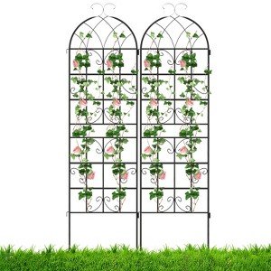 Tangkula Metal Garden Trellis for Climbing Plants 2/4/6 Pack Fence Trellis Panels 71” Tall Retro Style Cucumber Trellis - 1 of 4