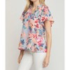 Women's Floral Potter Sleeve Shirt - entro - 2 of 4