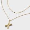 14K Gold Dipped Cubic Zirconia Duo Initial Multi-Strand Necklace - A New Day™ Gold - 4 of 4