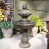 Sunnydaze Outdoor Backyard Polyresin Solar Powered 2-Tier Pineapple Top Water Fountain Feature - 33" - 4 of 4