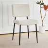 Set of 4 Modern Beige Fabric Upholstered Dining Chairs, Metal Legs, Bedroom, Dressing, and Home Seating - 3 of 4