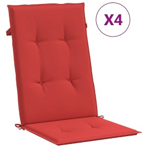 vidaXL Highback Chair Cushion Set of 4 Red 100% Polyester - 1 of 4