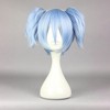 Unique Bargains Women's Wigs 12" Sky Blue with Wig Cap Short Hair Ponytail - 2 of 4