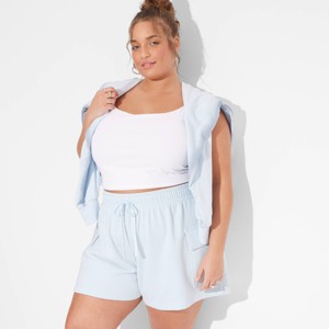 Women's Mid-Rise Cargo Sweat Shorts - Wild Fable™ - 1 of 4
