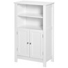 kleankin Bathroom Floor Storage Cabinet, Freestanding Linen Cabinet with Double Doors and 2 Adjustable Shelves, White - 4 of 4