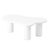 CENGHU Round Petal-Shaped Coffee Table, Cream Style Center Table with 3 Thick Legs, Minimalist Irregular Tea Table with Sleek Round Edges for Bedroom - 3 of 4