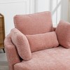 Hrinhom 42"W Upholstered Swivel Accent Chair with Pillows and Half-Moon Storage Ottoman - 3 of 4