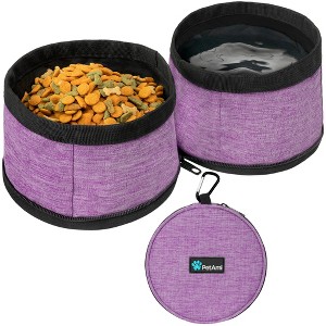 PetAmi Collapsible Dog Food and Water Bowls, 2 Travel Bowls, Portable Pet Dish No Spill, Foldable Lightweight BPA Free Leakproof - 1 of 4