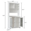 Coucheta 71" Pantry Cabinet, Freestanding Kitchen Storage Cabinet with Open Storage &Adjustable Shelves, Cupboard Coffee Bar for Dining & Living Room - 3 of 4