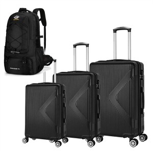 BEAFUP 3-Piece Hard Shell Luggage Set with Four-Wheel Rollers, Password Lock, and Hiking Bag - Lightweight Suitcases for Travel - 1 of 4