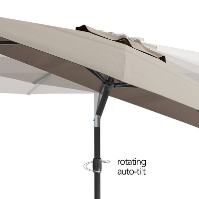 10ft Sand Gray Tilting Market Patio Umbrella with Steel Frame