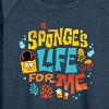 Women's Spongebob Squarepants Spongebob: The Search For Squarepants Sponges Life For Me Lightweight French Terry Wide Neck Long Sleeve Graphic Shirt - - 2 of 4