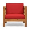 Outdoor Club Chair,Mid-Century Modern Acacia Wood Club Chair With Cushion Seat,Outdoor Furniture,Club Chair For Patio,Garden-Cuddlewood - 3 of 4