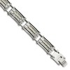 Chisel Stainless Steel Polished with Grey Carbon Fiber Inlay 8.25" Link Bracelet - 2 of 4