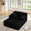 Vynxaria Compressed Chaise Lounge Sofa Bed - Black Fluffy Corduroy, Deep Seat, Full Foam Filling, No Assembly Required for Living Room - 4 of 4