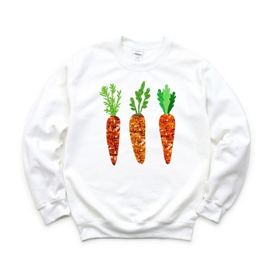 Simply Sage Market Women's Graphic Sweatshirt Sequins Carrots  - 2XL - White