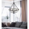Cal Lighting 24.125" Height Somersworth Whitewash and Black Metal Chandelier - 2 of 3