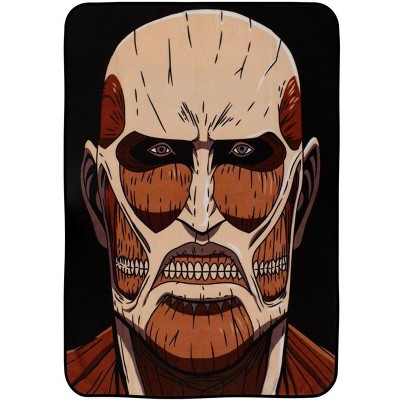 Just Funky Attack On Titan Colossal Titan Face Fleece Throw Blanket
