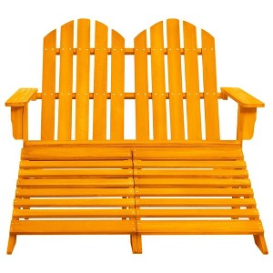 vidaXL Garden Chair White Fir Wood 2-seater Ergonomic Adirondack Chair - Orange - 1 of 4