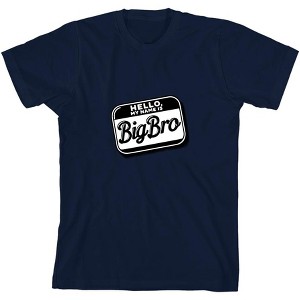 Big Bro Name Tag Boy's Crew Neck Short Sleeve Tee - 1 of 2