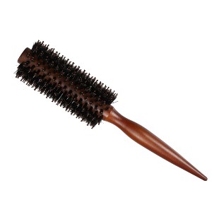 Unique Bargains Hair Brush Round Brush Hairstyle Wavy Styling Tool Brush Wood Brown - 1 of 4