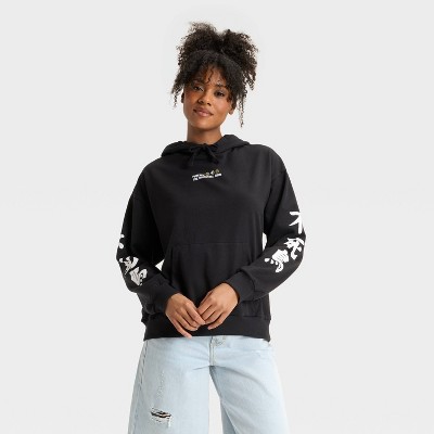 Women's Strength in Power Graphic Hoodie Sweatshirt - Black