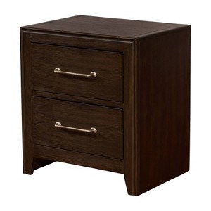 Caribou 2 Drawer Nightstand Walnut - HOMES: Inside + Out: Metal Hardware, Elevated Design, Storage Solution - 1 of 4
