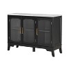 ModernLuxe Sideboard Accent Cabinet with Marble Top, Glass Door Storage Cabinet Display Cabinet with Adjustable Shelves - 2 of 4