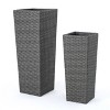 Gulches Rattan Flower Pot Set - Elegant Grey Planters for Your Patio & Garden - 4 of 4
