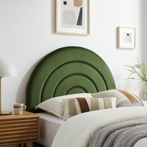 Modway Solana Arched Performance Velvet Twin Headboard by Modway - VERSATILE TWIN SIZE HEADBOARD - Whether used in a kids' room, dorm, or guest bedroo - 1 of 4