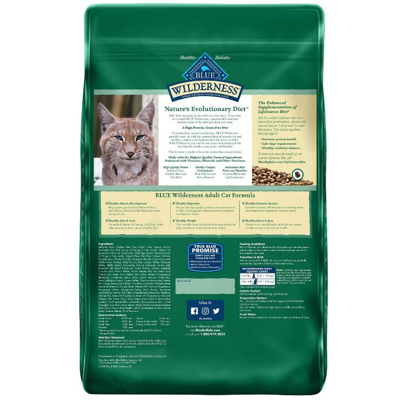 Blue Buffalo Wilderness Grain Free Duck Adult Premium Dry Cat Food, 3 of 7