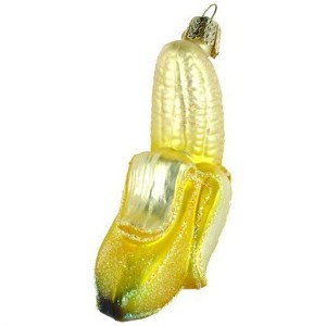 Old World Christmas Glass Blown Ornament, Peeled Banana - 1 of 2